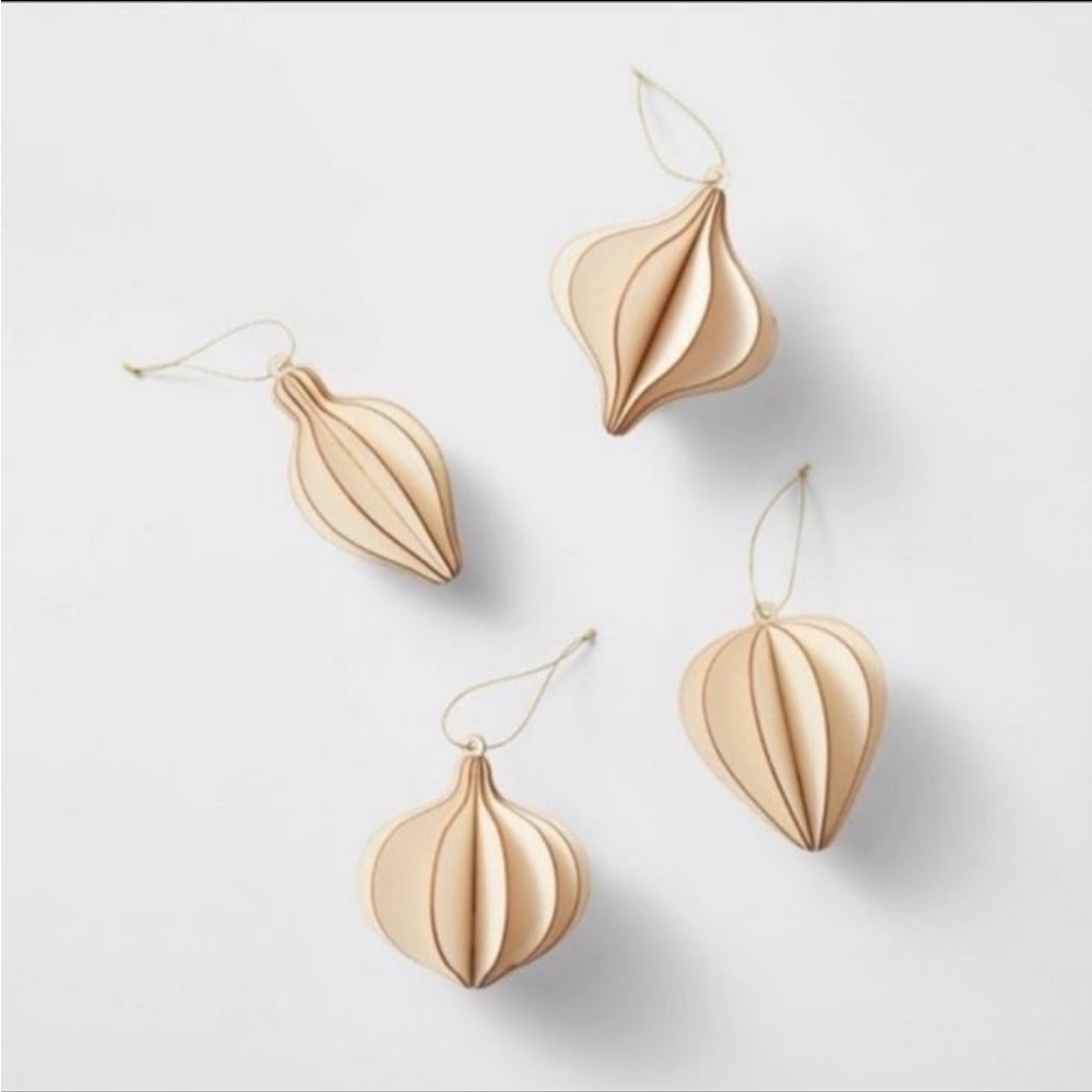 Set of 4 Wood Tree Ornaments m-Threshold designed with Studio McGee